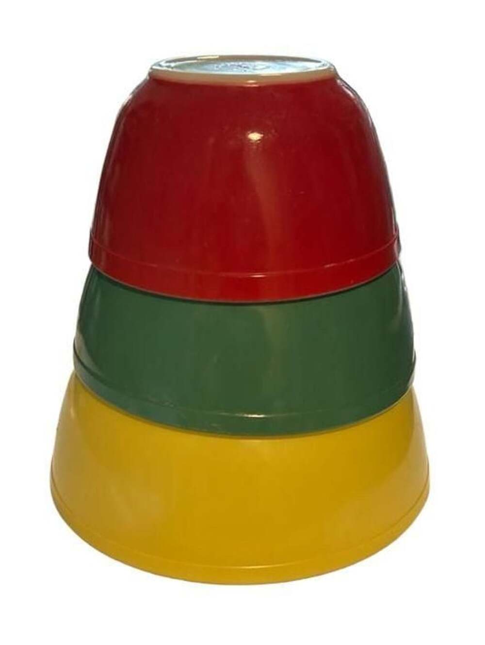 Vintage Pyrex Primary Colors Nesting Mixing Bowls Set of 3 Yellow Green Red